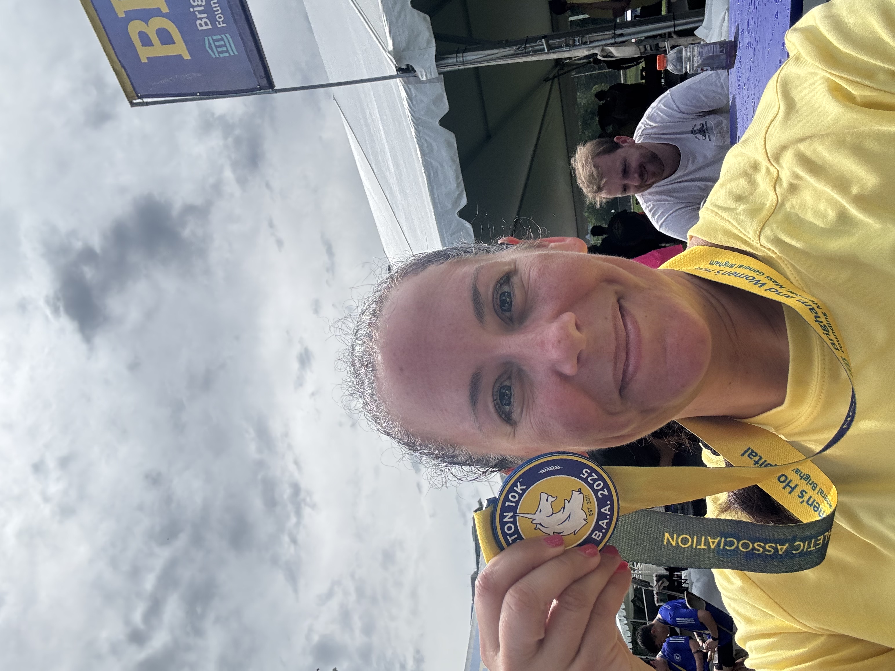 Jess Clancy after finishing the Boston Marathon