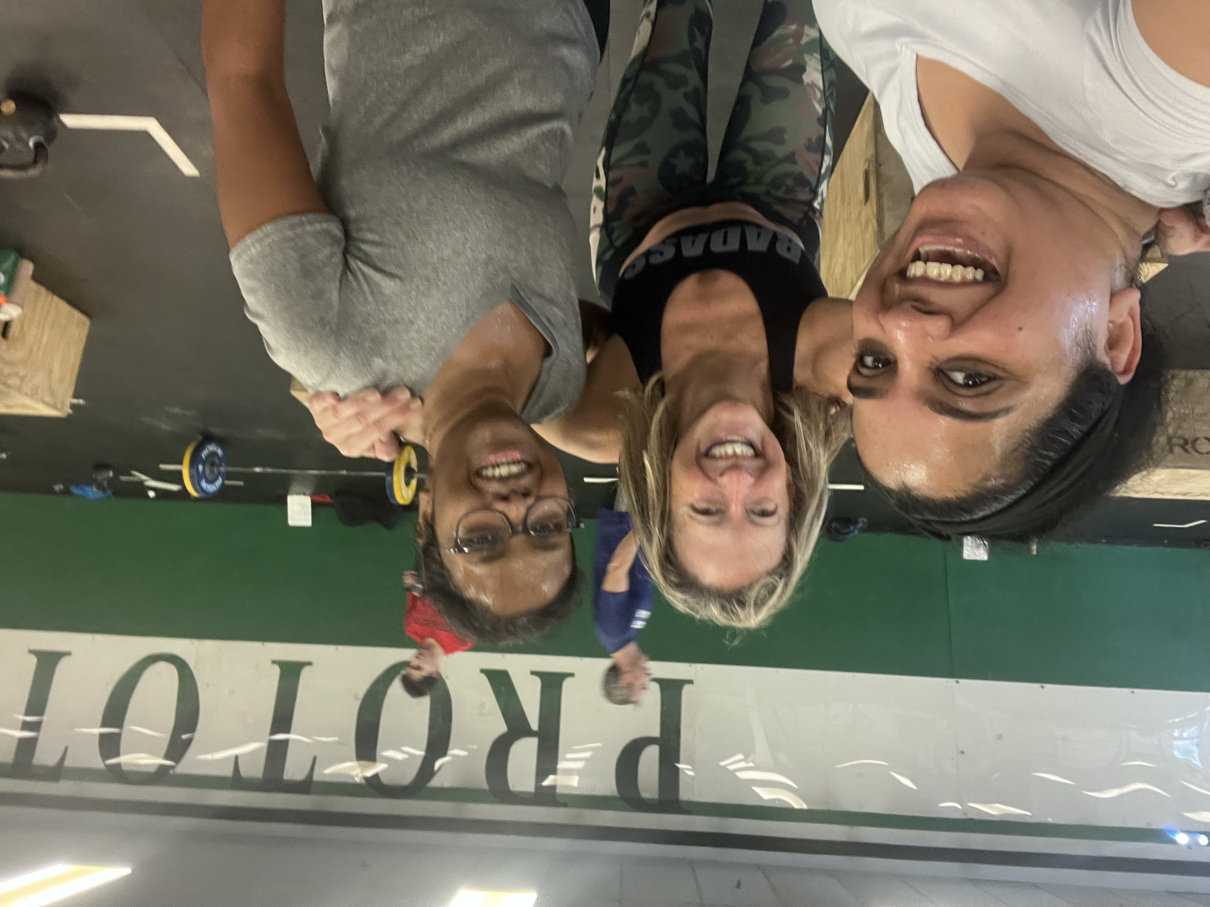 Shreeja Pillai with Peg and Karuna after a workout at Prototype Training Systems