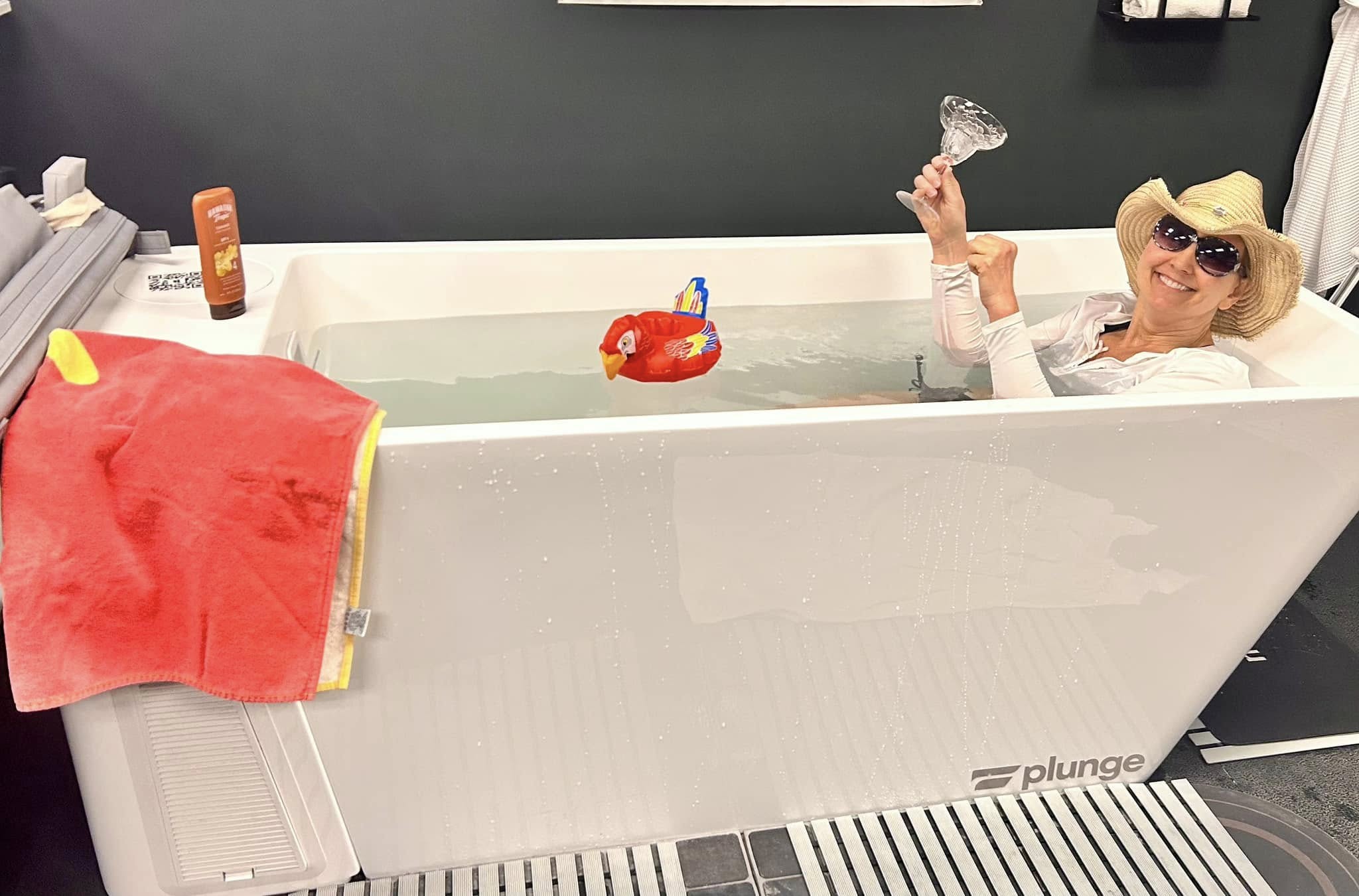 Emily Oberlee taking on the cold plunge during a 2025 Prototype Open challenge