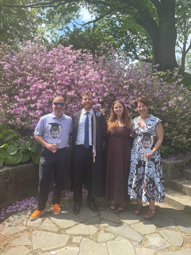Liz with her family at her son Josh's graduation from Tufts University.