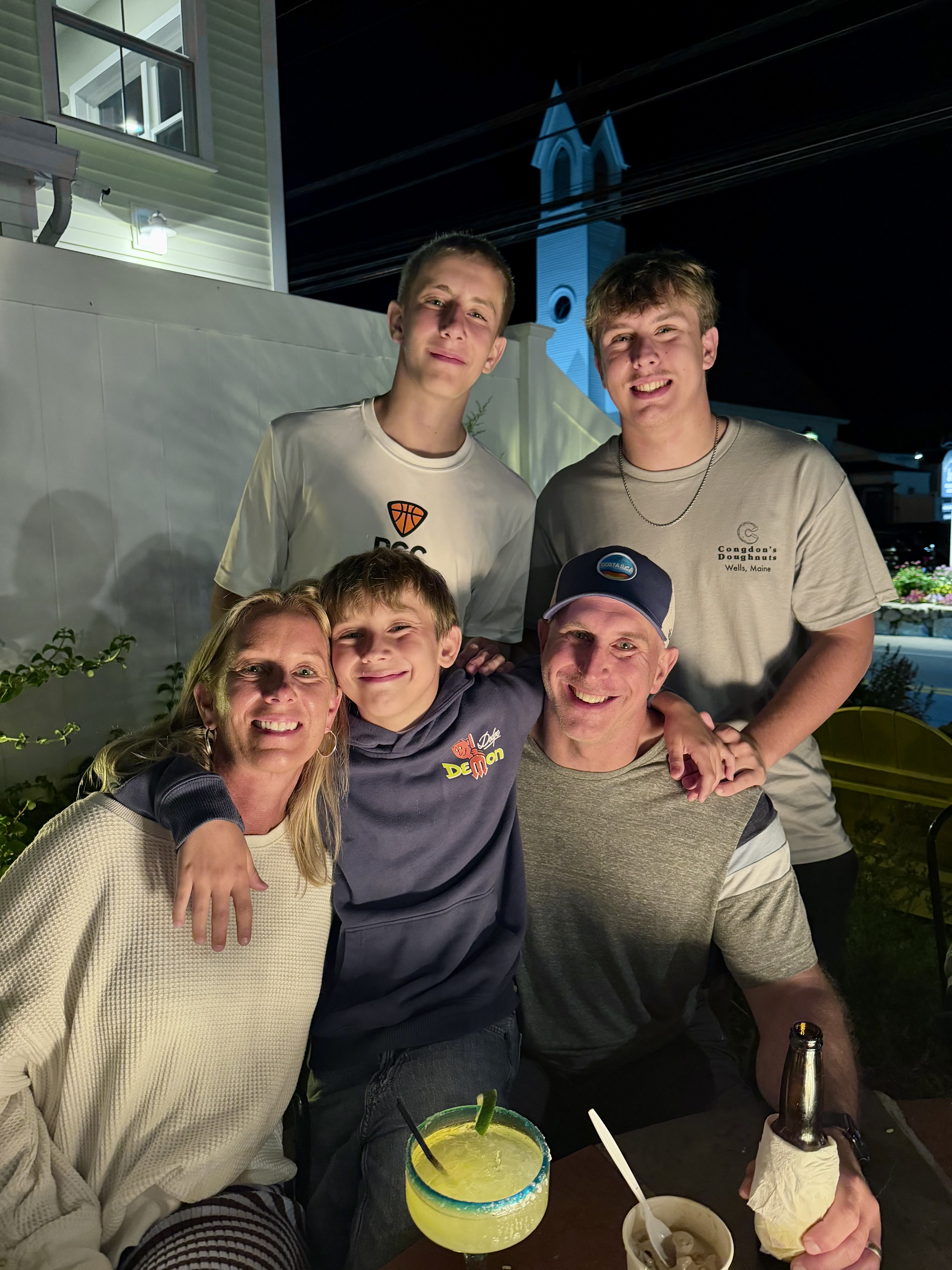 Mark Higgins with his wife and three sons