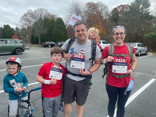 Bridget and her family at a charity ruck event