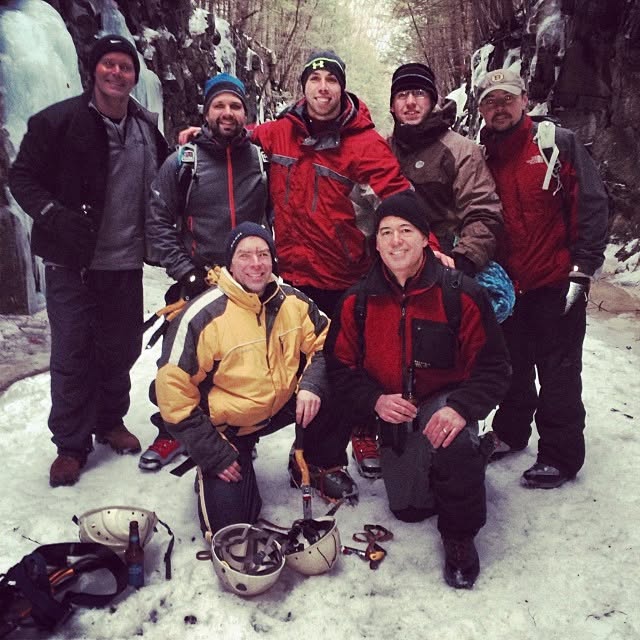 Eric Rogers on a 2014 ice climbing trip with several Prototype members