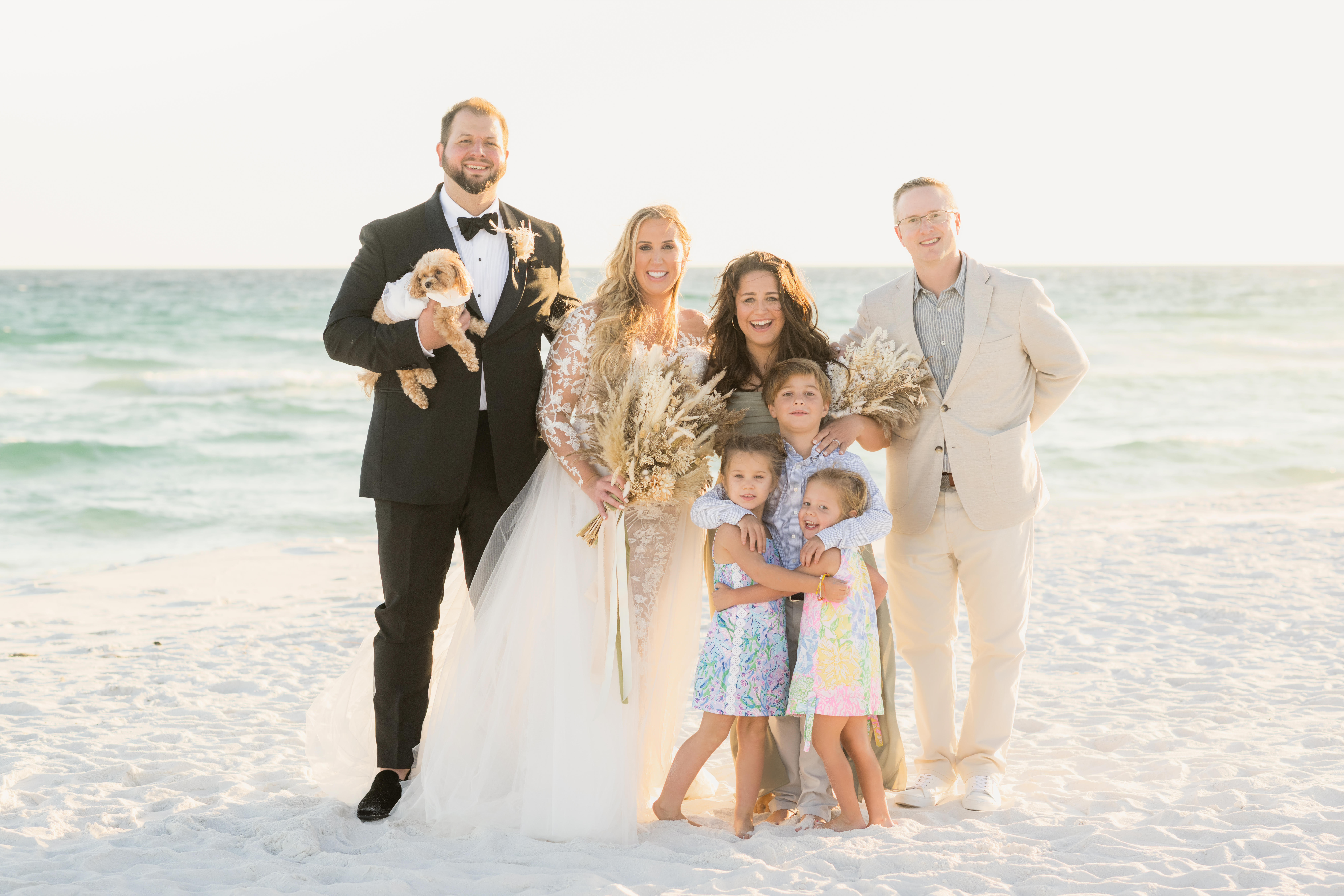 Megan Braswell with her family at the November wedding that got her back into training