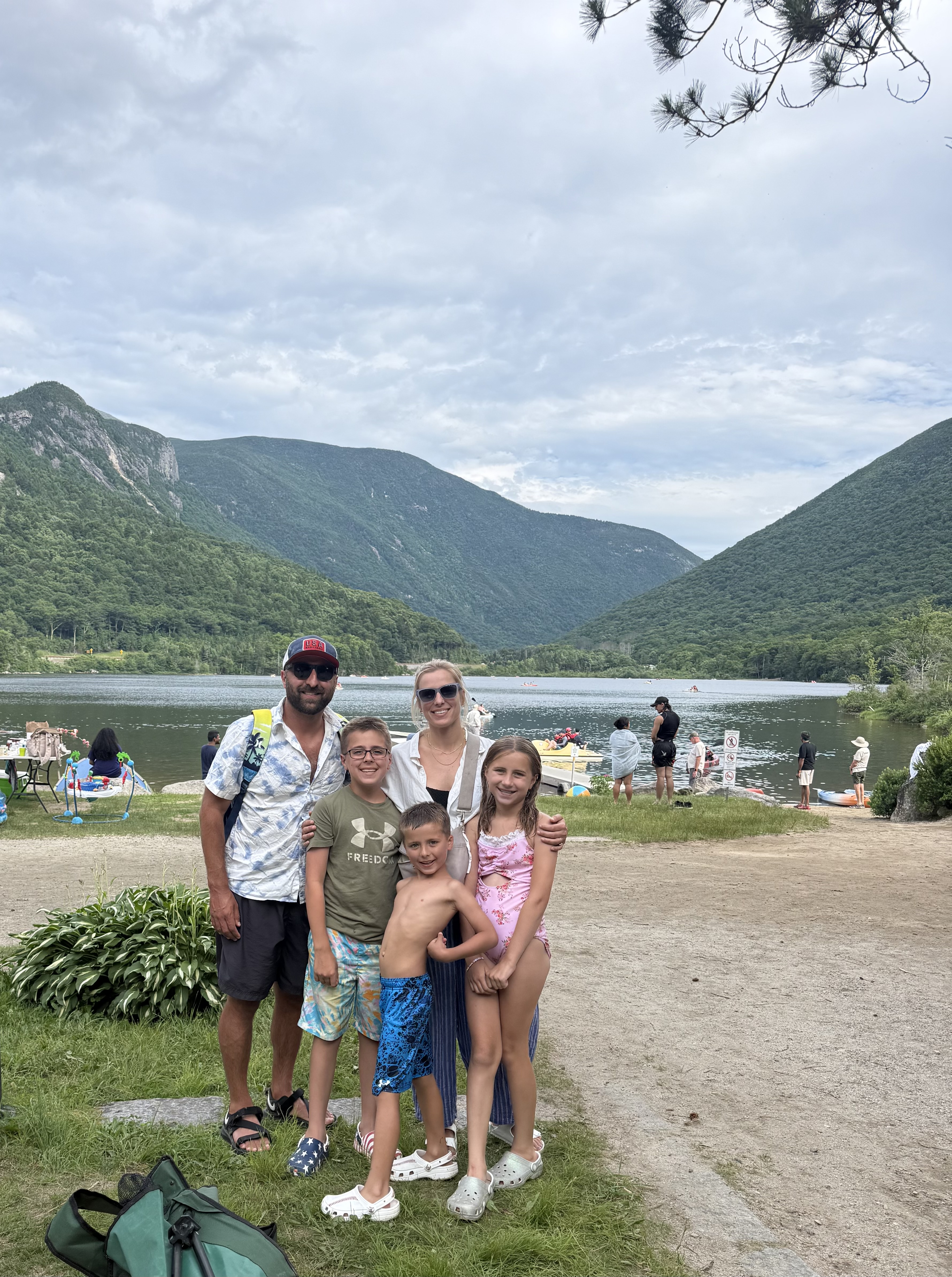 Ryan Barry with his wife Gillian and their three kids on vacation