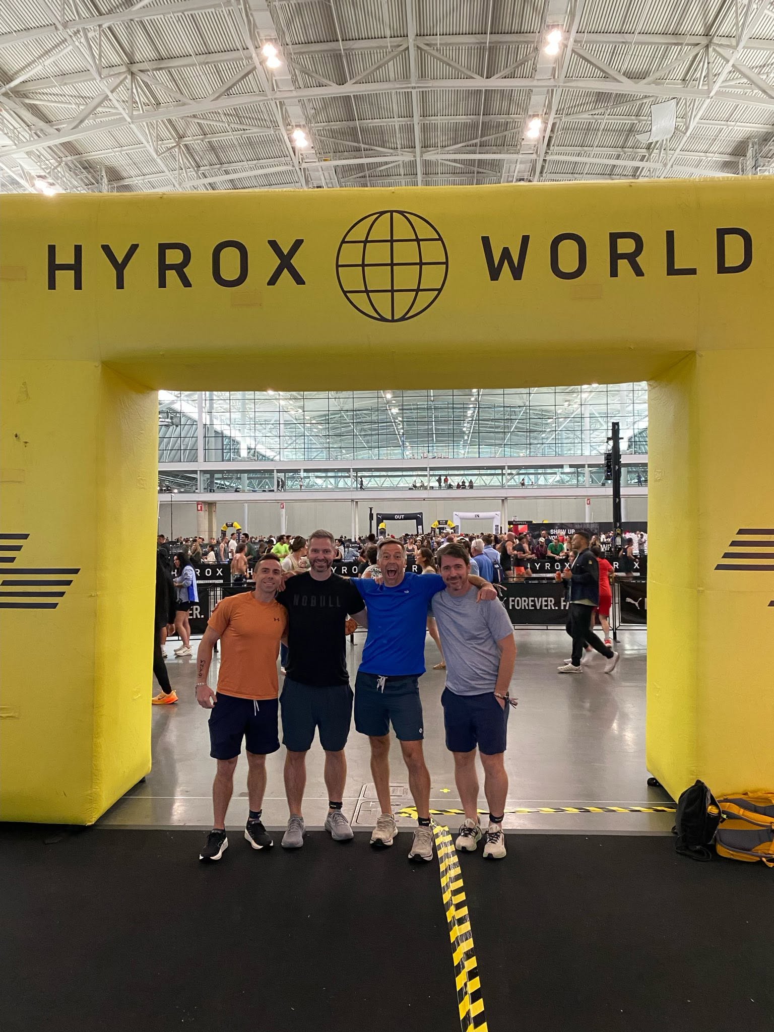 Jon, Chris, Mark and Alex together at HYROX Boston