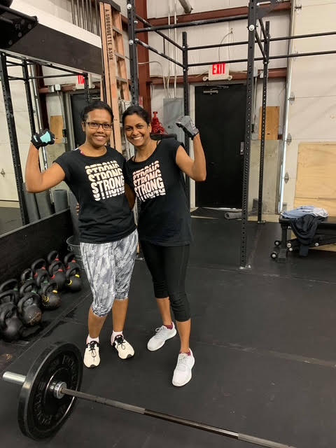 Karuna Barla with the friend who first introduced her to CrossFit