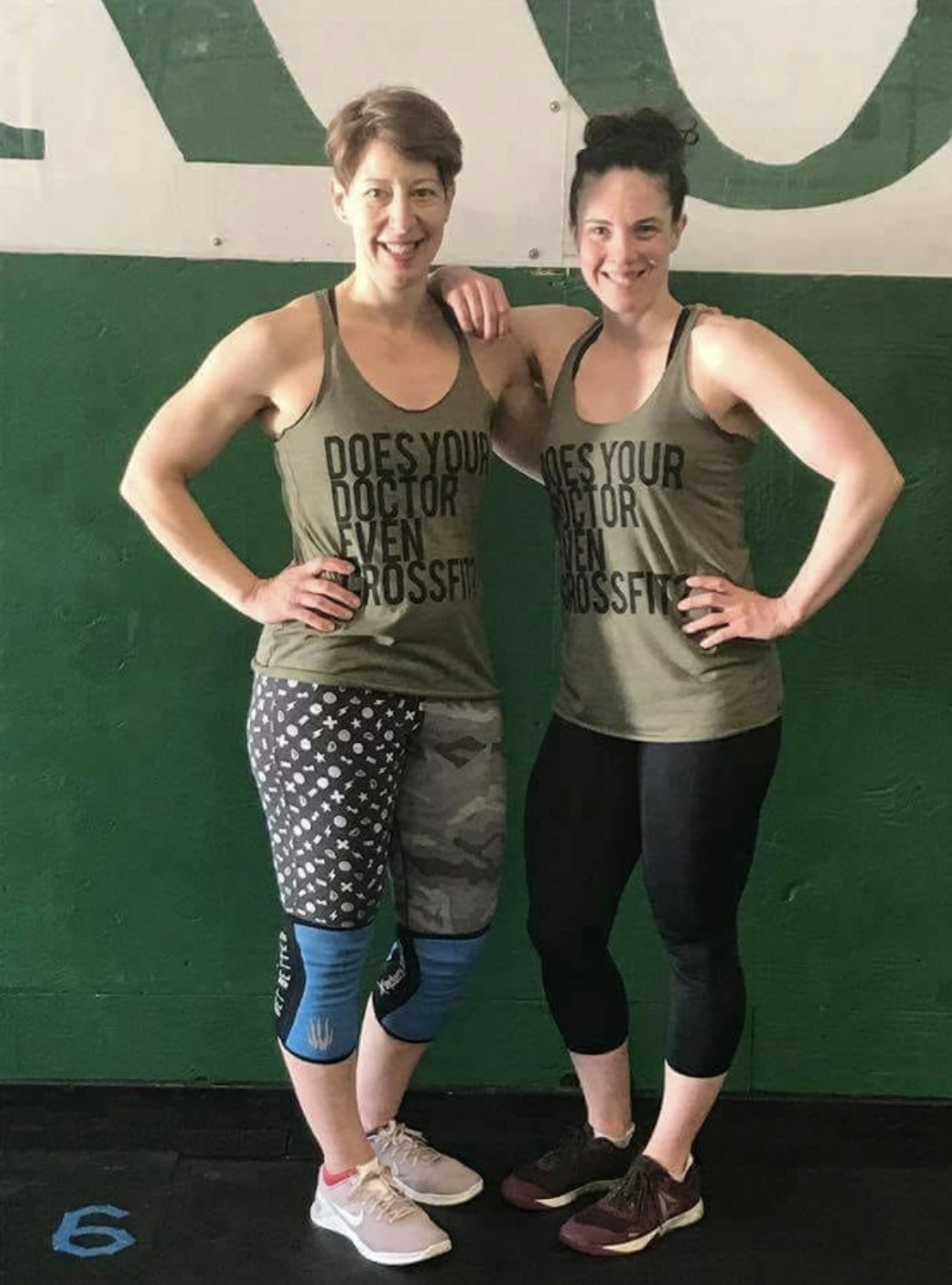 Liz Nasser and Dr. Annie in 'Does Your Doctor Even CrossFit?' tank tops at Prototype.