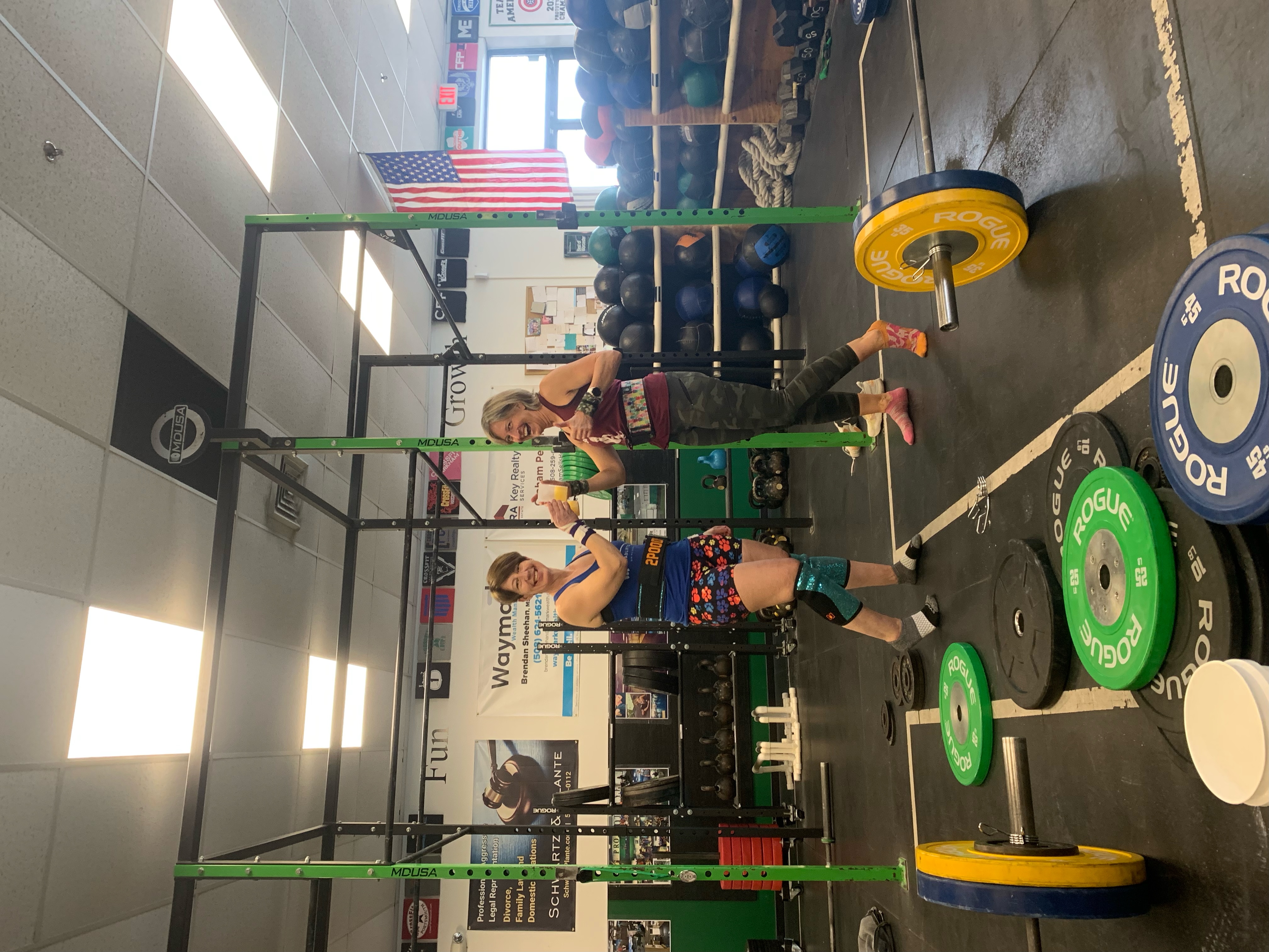Liz and Peg at Prototype's annual Lift Off weightlifting competition.