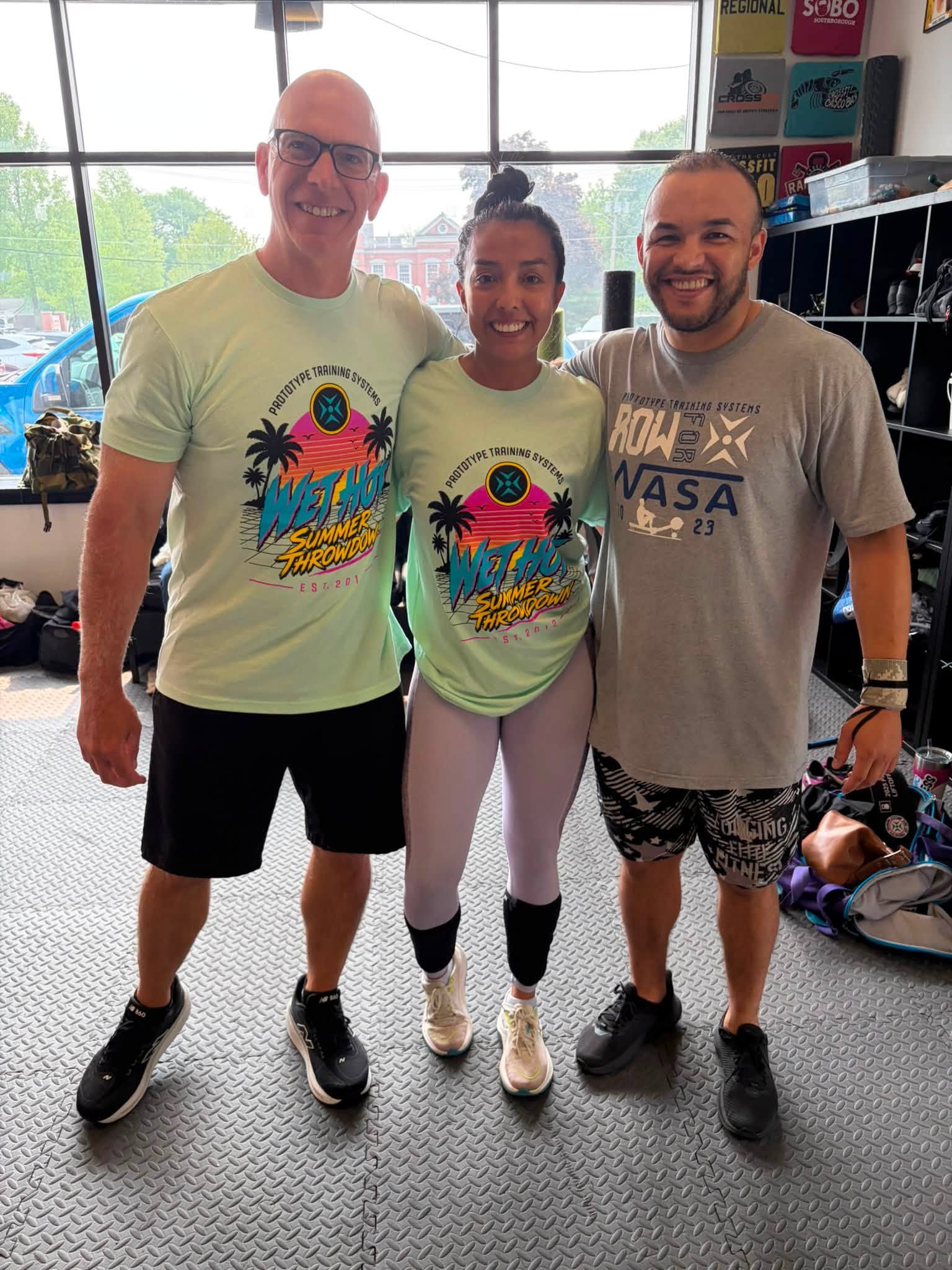 Todd, Melina and Juan after the 2026 Wet Hot Summer Throwdown at Prototype Training Systems