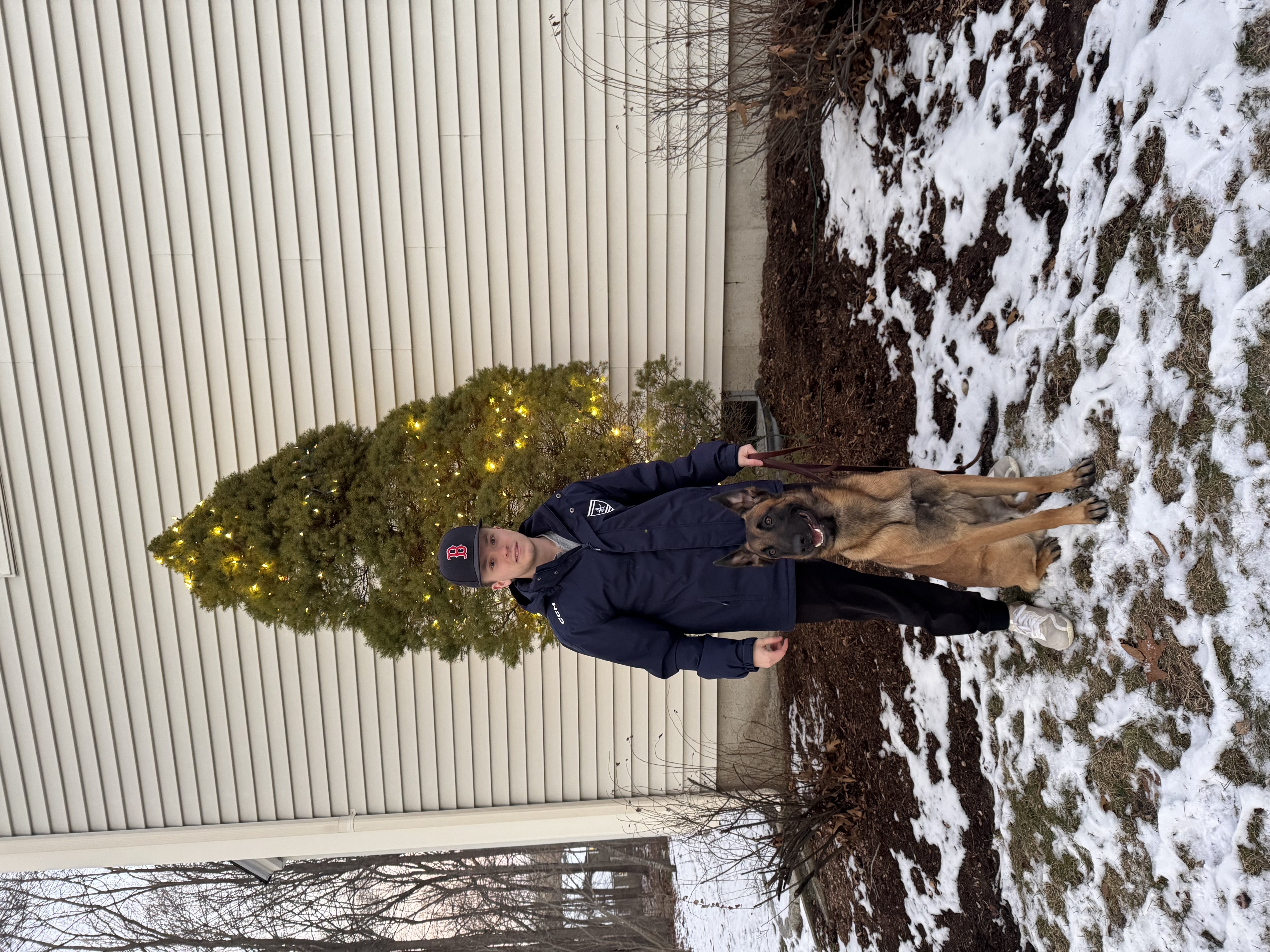 Griffin Barriere with his dog