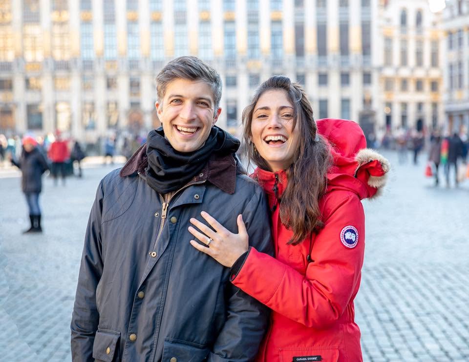 Nick Jasset and his wife at their engagement