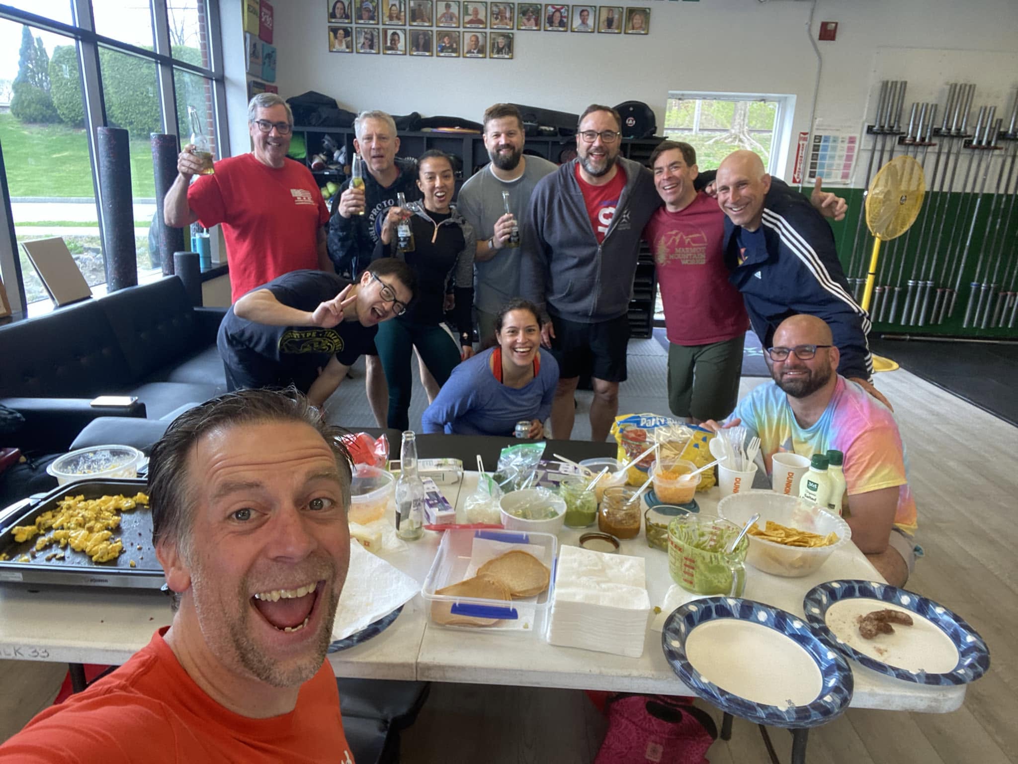 Rui Xu with the 7am crew after a Cinco de Mayo celebration at Prototype