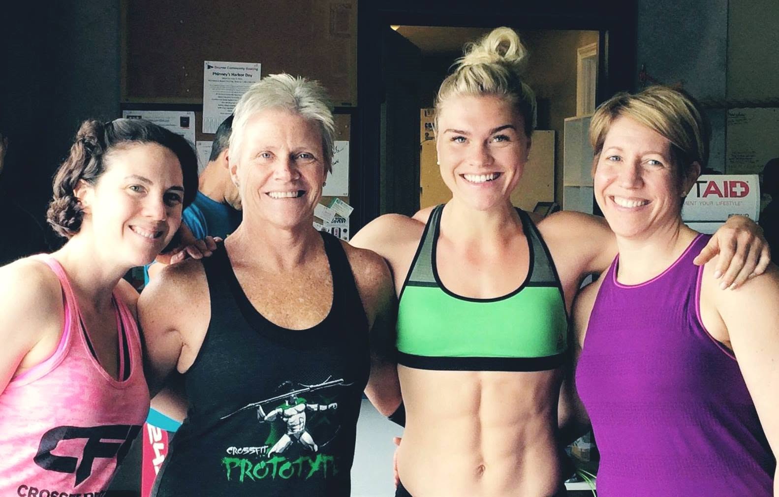 Charity event at Upper Cape CrossFit with Annie, Jean, Katrin Davidsdottir and Maria Maynard
