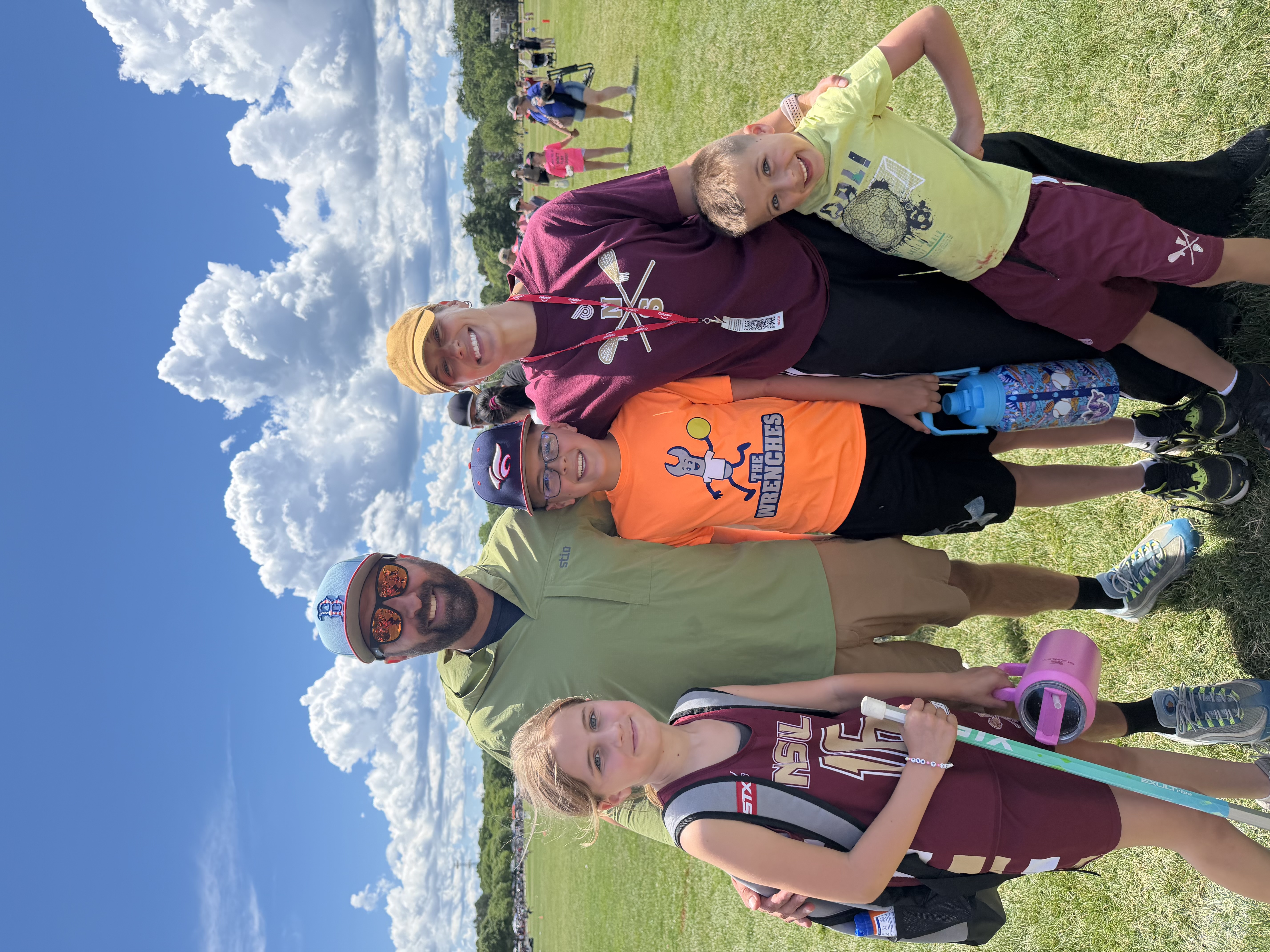 Ryan and Gillian Barry with their kids after their daughter's lacrosse game