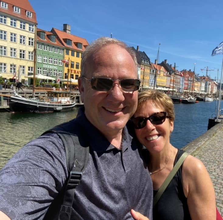 Kathy Bridge and her husband Marc in Copenhagen