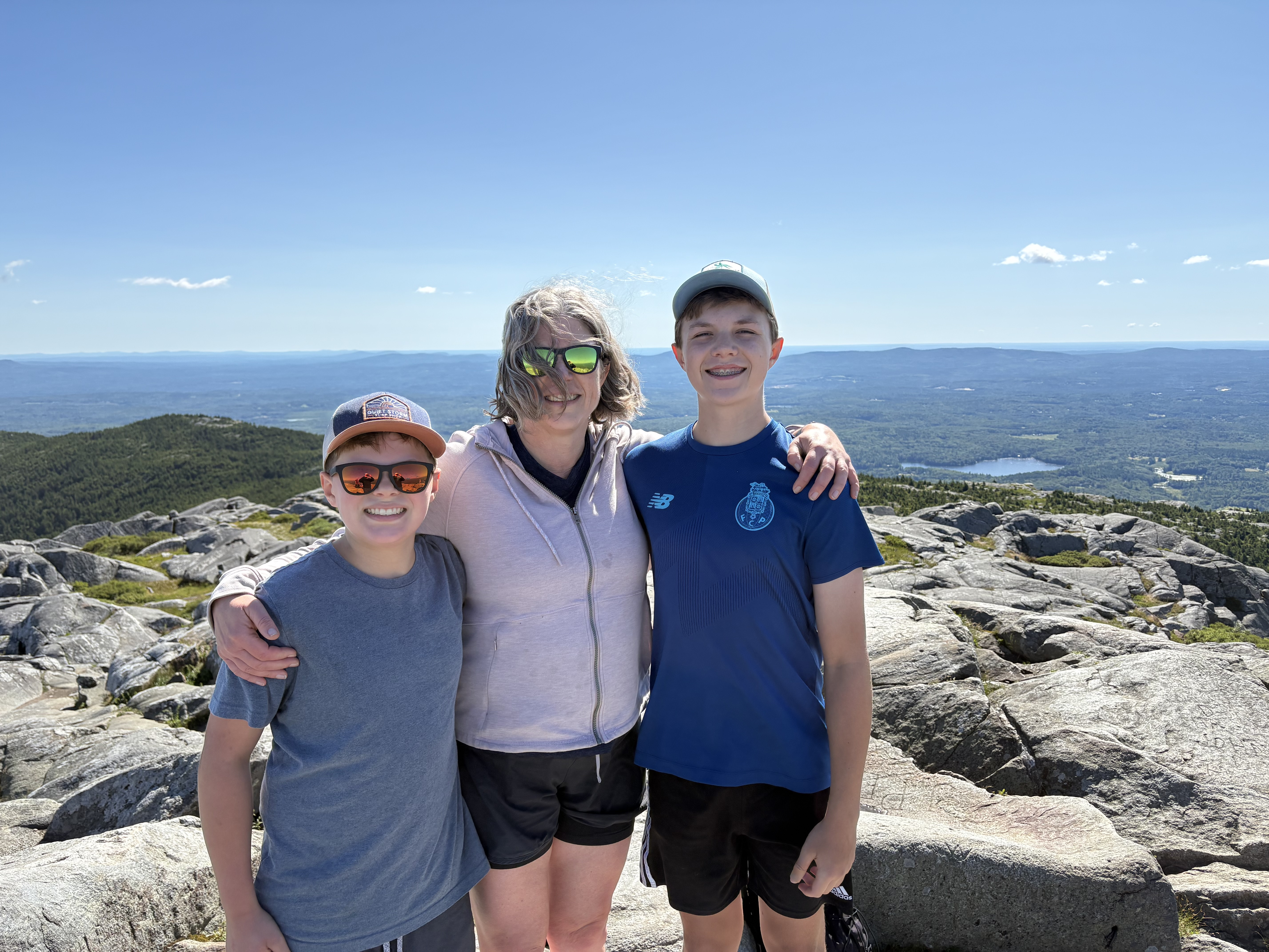 Julia and her two sons after hiking Mt. Monadnock