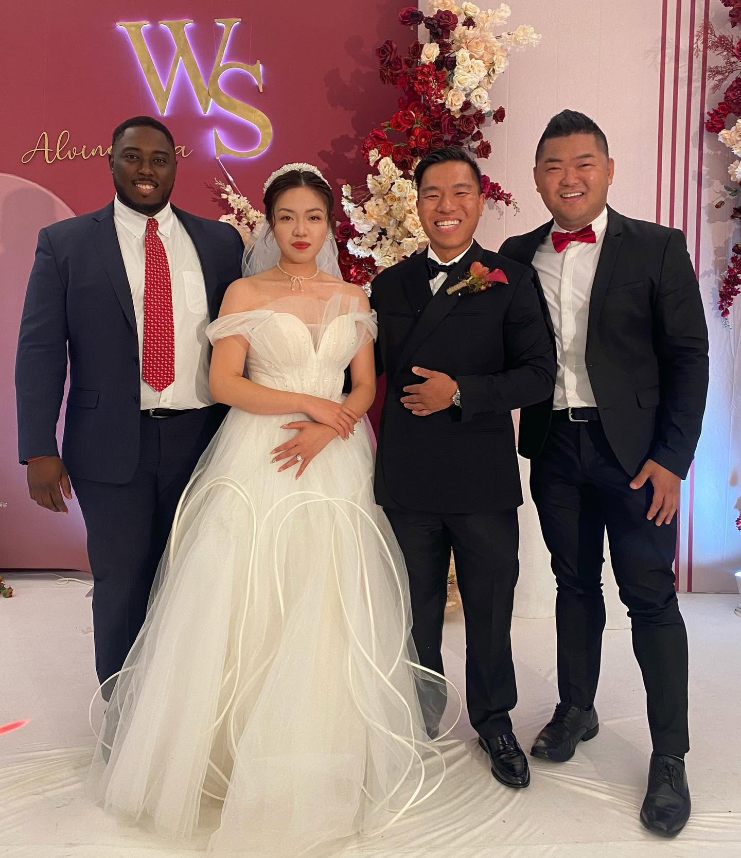 Alvin Wong and his wife on their wedding day