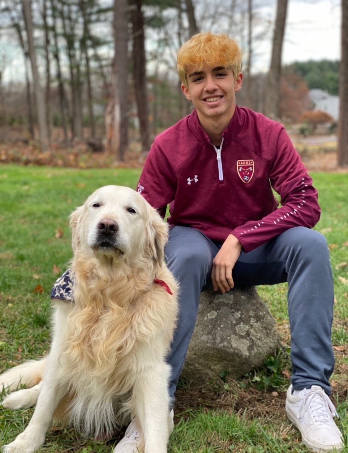 Jason Fam with his dog Mac