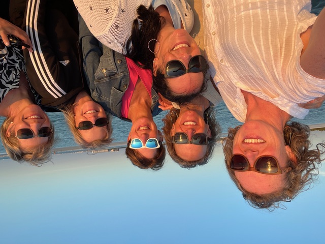 Rebecca with her training friends on vacation