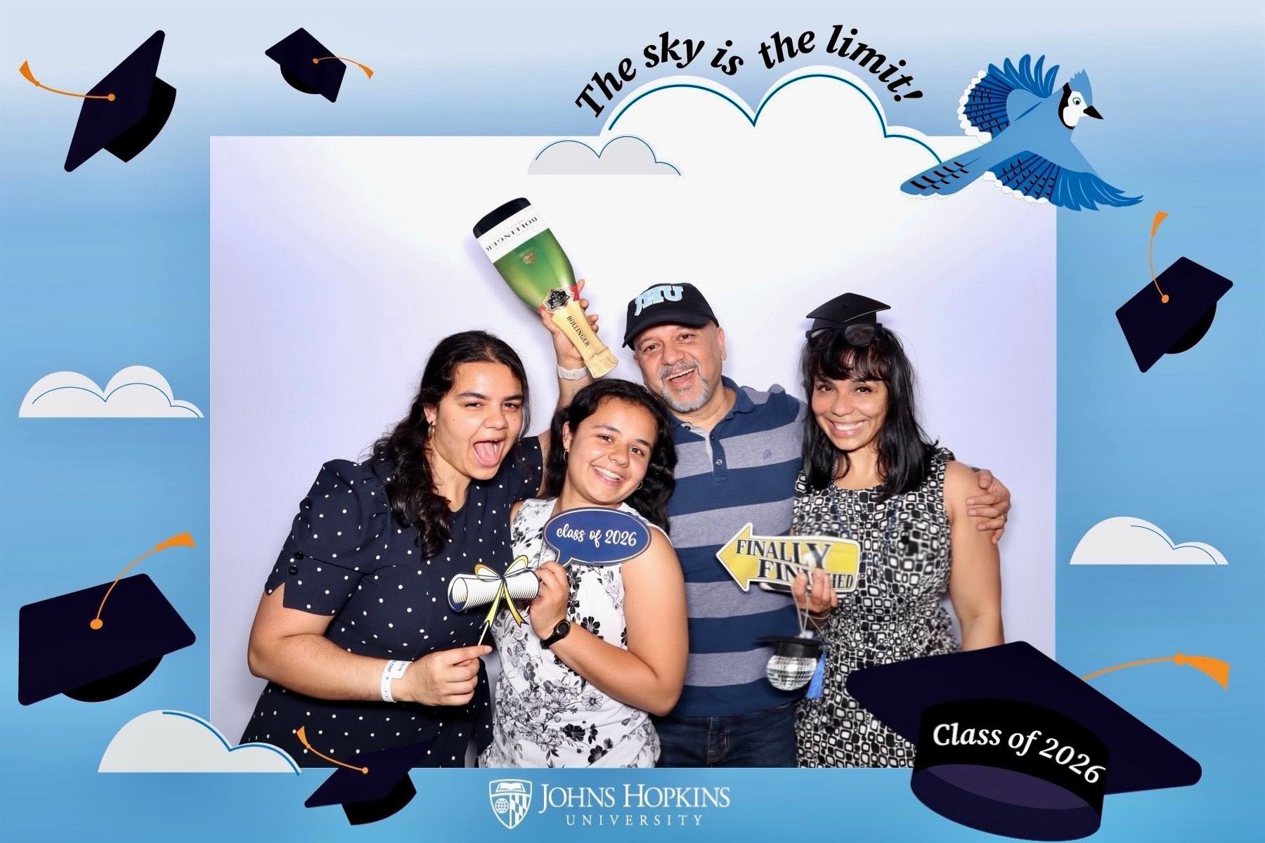 Mandy Pant's family at her daughter's Johns Hopkins graduation, spring 2026