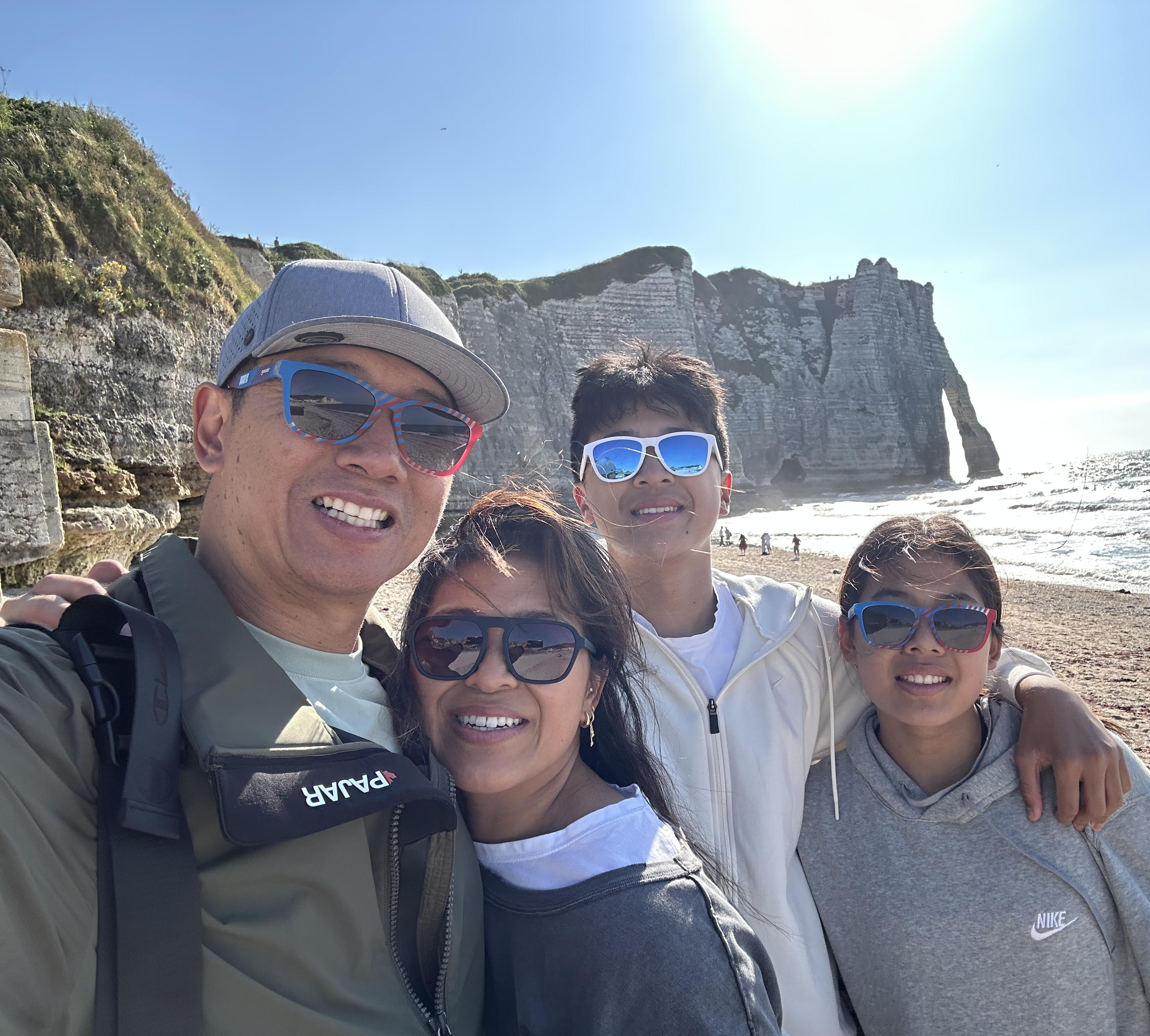 Betty Lee with her family at Prototype Training Systems
