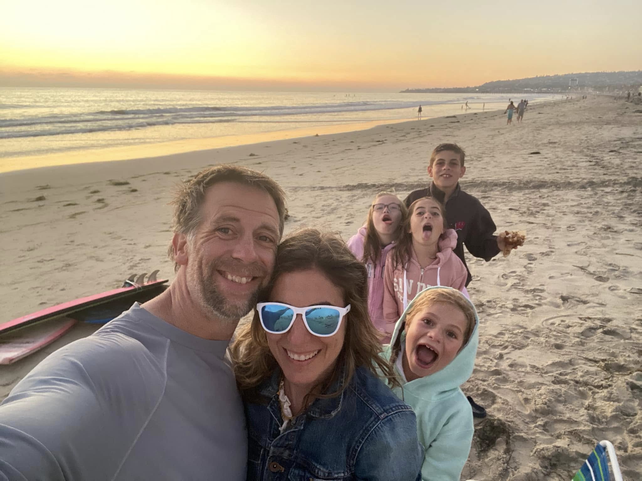Kim and Mark Hardin with their kids on vacation